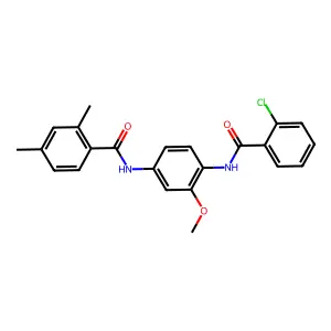 N-[4-[(2-chlorobenzoyl)amino]-3-methoxyphenyl]-2,4-dimethylbenzamide structure