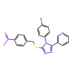 3-(4-(4-Bromophenyl)-5-((4-nitrobenzyl)thio)-4H-1,2,4-triazol-3-YL)pyridine structure