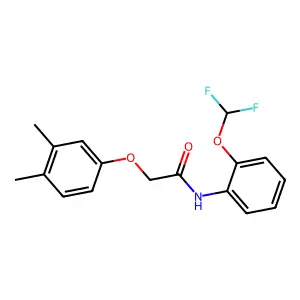 N-[2-(difluoromethoxy)phenyl]-2-(3,4-dimethylphenoxy)acetamide structure