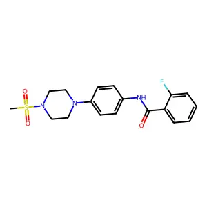 2-fluoro-N-[4-(4-methylsulfonylpiperazin-1-yl)phenyl]benzamide structure