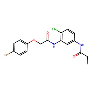 N-[3-[[2-(4-bromophenoxy)acetyl]amino]-4-chlorophenyl]propanamide structure