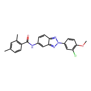 N-[2-(3-chloro-4-methoxyphenyl)benzotriazol-5-yl]-2,4-dimethylbenzamide structure