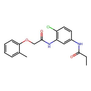 N-(4-chloro-3-{[(2-methylphenoxy)acetyl]amino}phenyl)propanamide structure