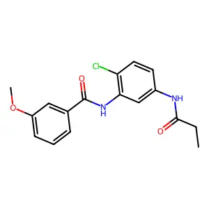N-[2-chloro-5-(propanoylamino)phenyl]-3-methoxybenzamide structure