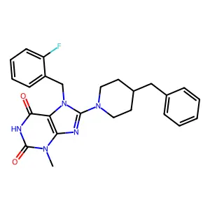 8-(4-Benzylpiperidin-1-yl)-7-[(2-fluorophenyl)methyl]-3-methylpurine-2,6-dione structure