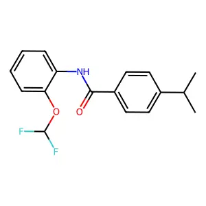 N-[2-(difluoromethoxy)phenyl]-4-(propan-2-yl)benzamide structure