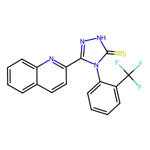 3-quinolin-2-yl-4-[2-(trifluoromethyl)phenyl]-1H-1,2,4-triazole-5-thione structure