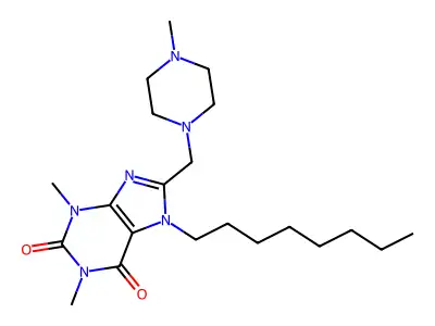 1,3-Dimethyl-8-[(4-methylpiperazin-1-yl)methyl]-7-octylpurine-2,6-dione structure