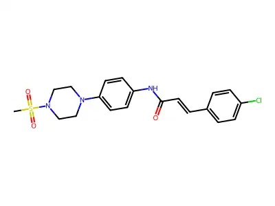 (E)-3-(4-chlorophenyl)-N-[4-(4-methylsulfonylpiperazin-1-yl)phenyl]prop-2-enamide structure