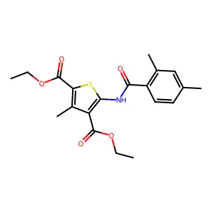 Diethyl 5-(2,4-dimethylbenzamido)-3-methylthiophene-2,4-dicarboxylate structure