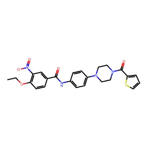 4-ethoxy-3-nitro-N-[4-[4-(thiophene-2-carbonyl)piperazin-1-yl]phenyl]benzamide structure