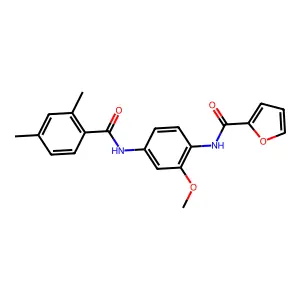 N-[4-[(2,4-dimethylbenzoyl)amino]-2-methoxyphenyl]furan-2-carboxamide structure