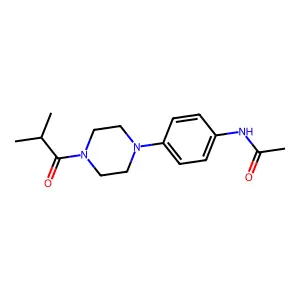 N-[4-(4-isobutyryl-1-piperazinyl)phenyl]acetamide structure