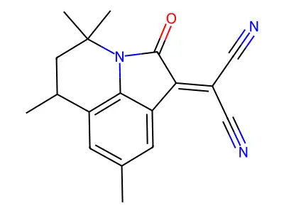 (4,4,6,8-tetramethyl-2-oxo-5,6-dihydro-4H-pyrrolo[3,2,1-ij]quinolin-1(2H)-ylidene)malononitrile structure
