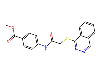 Benzoic acid, 4-[2-(phthalazin-1-ylsulfanyl)acetylamino]-, methyl ester structure