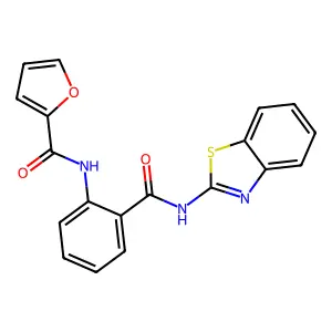 N-[2-(1,3-benzothiazol-2-ylcarbamoyl)phenyl]furan-2-carboxamide structure
