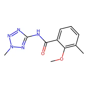 2-Methoxy-3-methyl-N-(2-methyl-2H-tetrazol-5-yl)benzamide structure