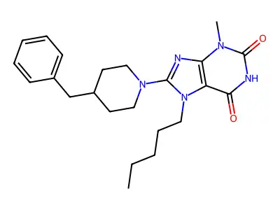 8-(4-Benzylpiperidin-1-yl)-3-methyl-7-pentylpurine-2,6-dione structure