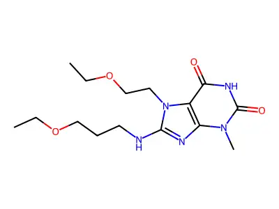 7-(2-Ethoxyethyl)-8-(3-ethoxypropylamino)-3-methylpurine-2,6-dione structure