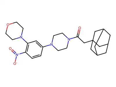 2-(1-Adamantyl)-1-[4-(3-morpholin-4-yl-4-nitrophenyl)piperazin-1-yl]ethanone structure