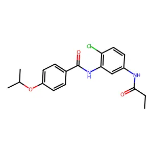 N-[2-chloro-5-(propanoylamino)phenyl]-4-propan-2-yloxybenzamide structure