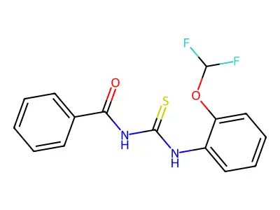 N-benzoyl-N'-[2-(difluoromethoxy)phenyl]thiourea structure