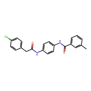 N-(4-{[(4-chlorophenyl)acetyl]amino}phenyl)-3-methylbenzamide structure