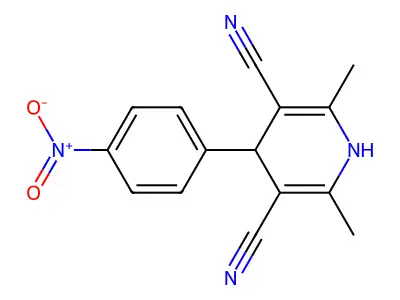 2,6-Dimethyl-4-(4-nitrophenyl)-1,4-dihydropyridine-3,5-dicarbonitrile structure