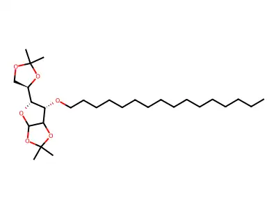 alpha-D-Glucofuranose, 1,2:5,6-bis-O-(1-methylethylidene)-3-O-hexadecyl- structure