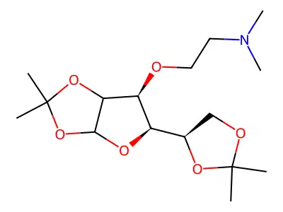 Glucofuranose, 1:2,5:6-di-O-isopropylidene-3-O-(2-(dimethylamino)ethyl)-, alpha-D- structure