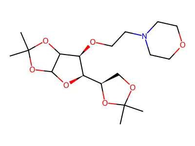 Glucofuranose, 1:2,5:6-di-O-isopropylidene-3-O-(2-(morpholino)ethyl)-, alpha-D- structure