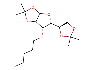 Glucofuranose, 1:2,5:6-di-O-isopropylidene-3-O-pentyl-, alpha-D- structure