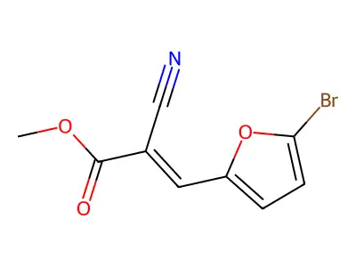 alpha-Cyano-5-bromo-2-furanacrylic acid, methyl ester structure