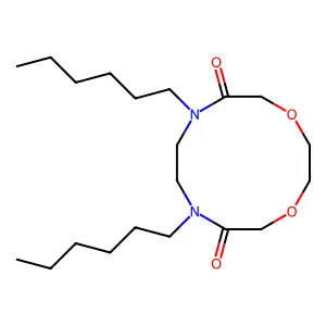 1,4-Dioxa-7,10-diazacyclododecane-6,11-dione, 7,10-dihexyl- structure