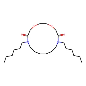 1,4-Dioxa-7,14-diazacyclohexadecane-6,15-dione, 7,14-dihexyl- structure