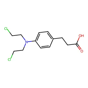 4-(Bis(2-chloroethyl)amino)benzenepropanoic acid structure