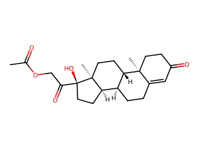 14-beta-Pregn-4-ene-3,20-dione, 17-alpha,21-dihydroxy-, 21-acetate structure
