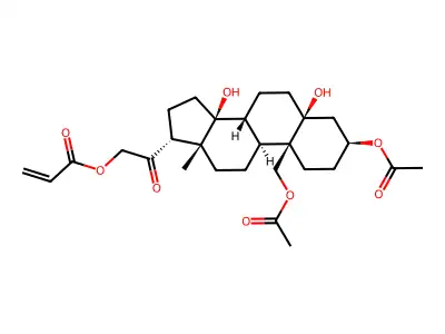 3,19-Bis(acetyloxy)-5,14-dihydroxy-20-oxopregnan-21-yl prop-2-enoate structure
