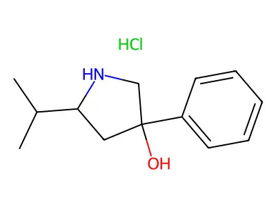 3-Pyrrolidinol, 5-isopropyl-3-phenyl-, hydrochloride structure
