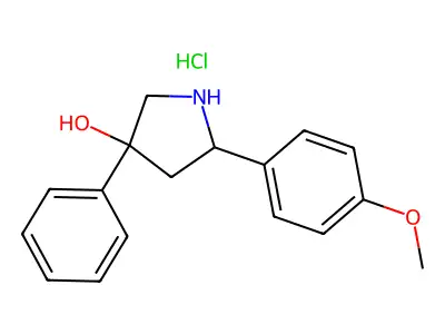 3-Pyrrolidinol, 5-(p-methoxyphenyl)-3-phenyl-, hydrochloride structure