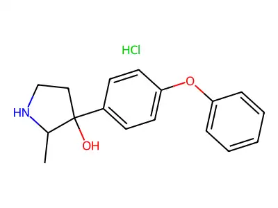 2-Methyl-3-(4-phenoxyphenyl)pyrrolidin-3-ol--hydrogen chloride (1/1) structure