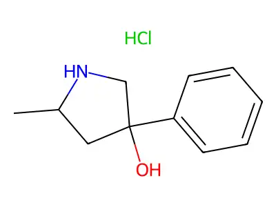 5-Methyl-3-phenylpyrrolidin-3-ol--hydrogen chloride (1/1) structure