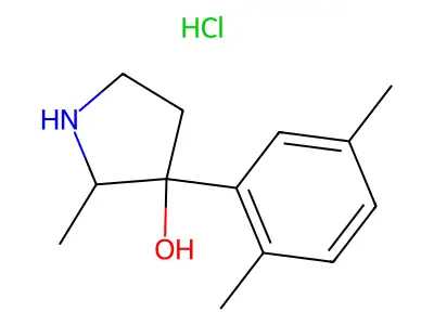 3-Pyrrolidinol, 2-methyl-3-(2,5-xylyl)-, hydrochloride structure