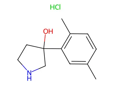 3-Pyrrolidinol, 3-(2,5-dimethylphenyl)-, hydrochloride (1:1) structure
