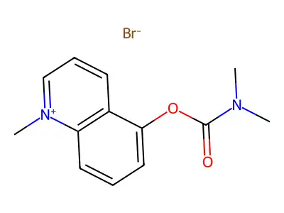 5-((Dimethylcarbamoyl)oxy)-1-methylquinolin-1-ium bromide structure