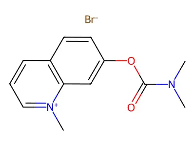 7-((Dimethylcarbamoyl)oxy)-1-methylquinolin-1-ium bromide structure
