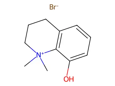 Quinolinium, 1,2,3,4-tetrahydro-1,1-dimethyl-8-hydroxy-, bromide structure