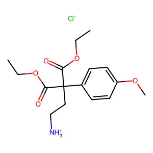 Malonic acid, (2-aminoethyl)(p-methoxyphenyl)-, diethyl ester, hydrochloride structure