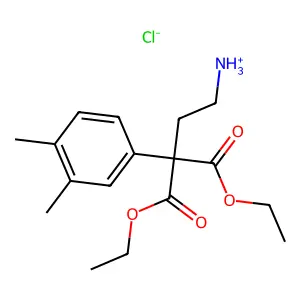 Diethyl (2-aminoethyl)(3,4-dimethylphenyl)propanedioate--hydrogen chloride (1/1) structure