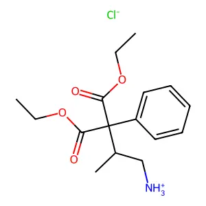 Diethyl (1-aminopropan-2-yl)(phenyl)propanedioate--hydrogen chloride (1/1) structure